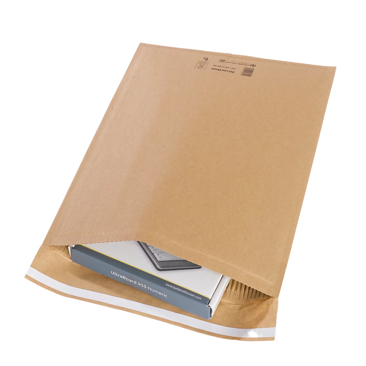 Sobres de correo SecureWave de MD Securepack®, acolchado de papel, adhesivo sensible a la presión, papel 100 % reciclado FSC®, formato H/5, 285 x 360 mm, 75 unidades
