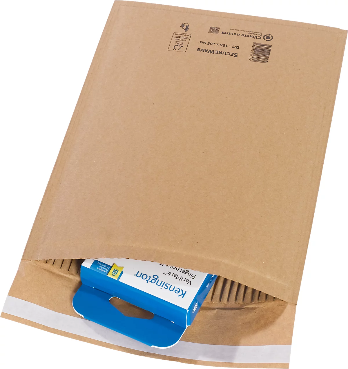 Sobres MD Securepack® SecureWave, acolchado de papel, adhesivo sensible a la presión, papel 100 % reciclado FSC®, formato D/1, 195 x 265 mm, 150 unidades