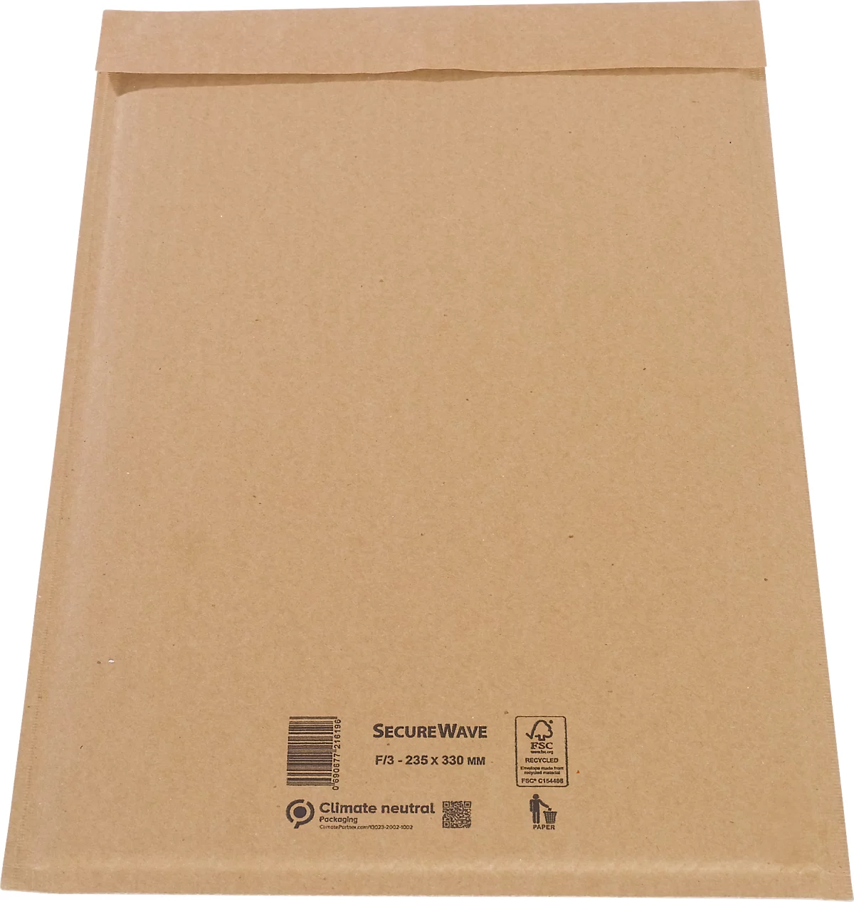 Sobres MD Securepack® SecureWave, acolchado de papel, adhesivo sensible a la presión, papel 100 % reciclado FSC®, formato F/3, 235 x 330 mm, 75 piezas