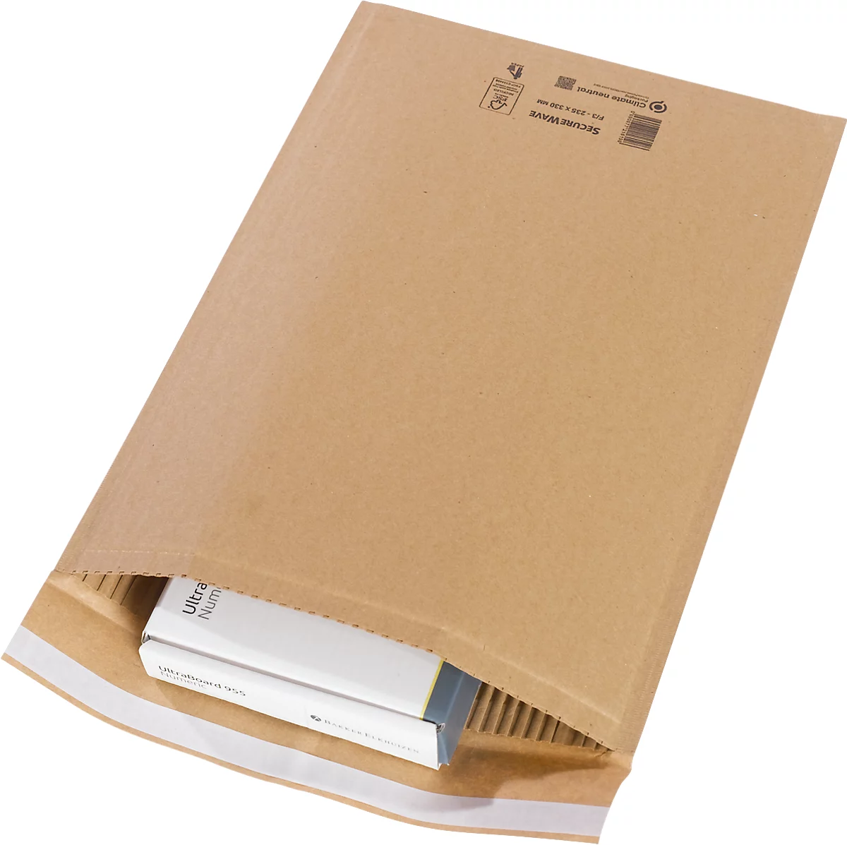 Sobres MD Securepack® SecureWave, acolchado de papel, adhesivo sensible a la presión, papel 100 % reciclado FSC®, formato F/3, 235 x 330 mm, 75 piezas