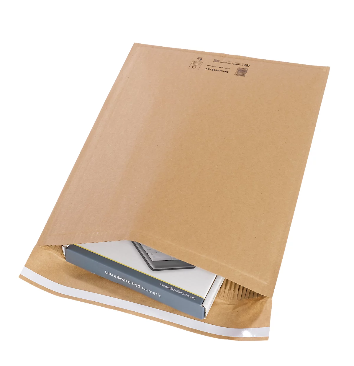 Sobres MD Securepack® SecureWave, acolchado de papel, adhesivo sensible a la presión, papel 100 % reciclado FSC®, formato H/5, 285 x 360 mm, 75 unidades