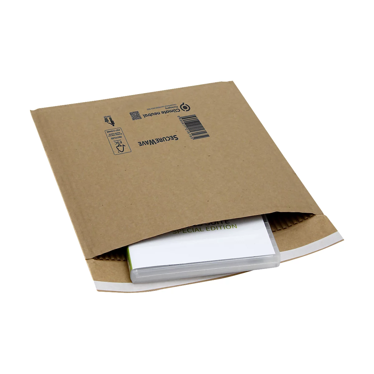 Sobres postales SecureWave de MD Securepack®, acolchado de papel, adhesivo sensible a la presión, papel 100 % reciclado FSC®, formato A/0, 125 x 170 mm, 150 unidades