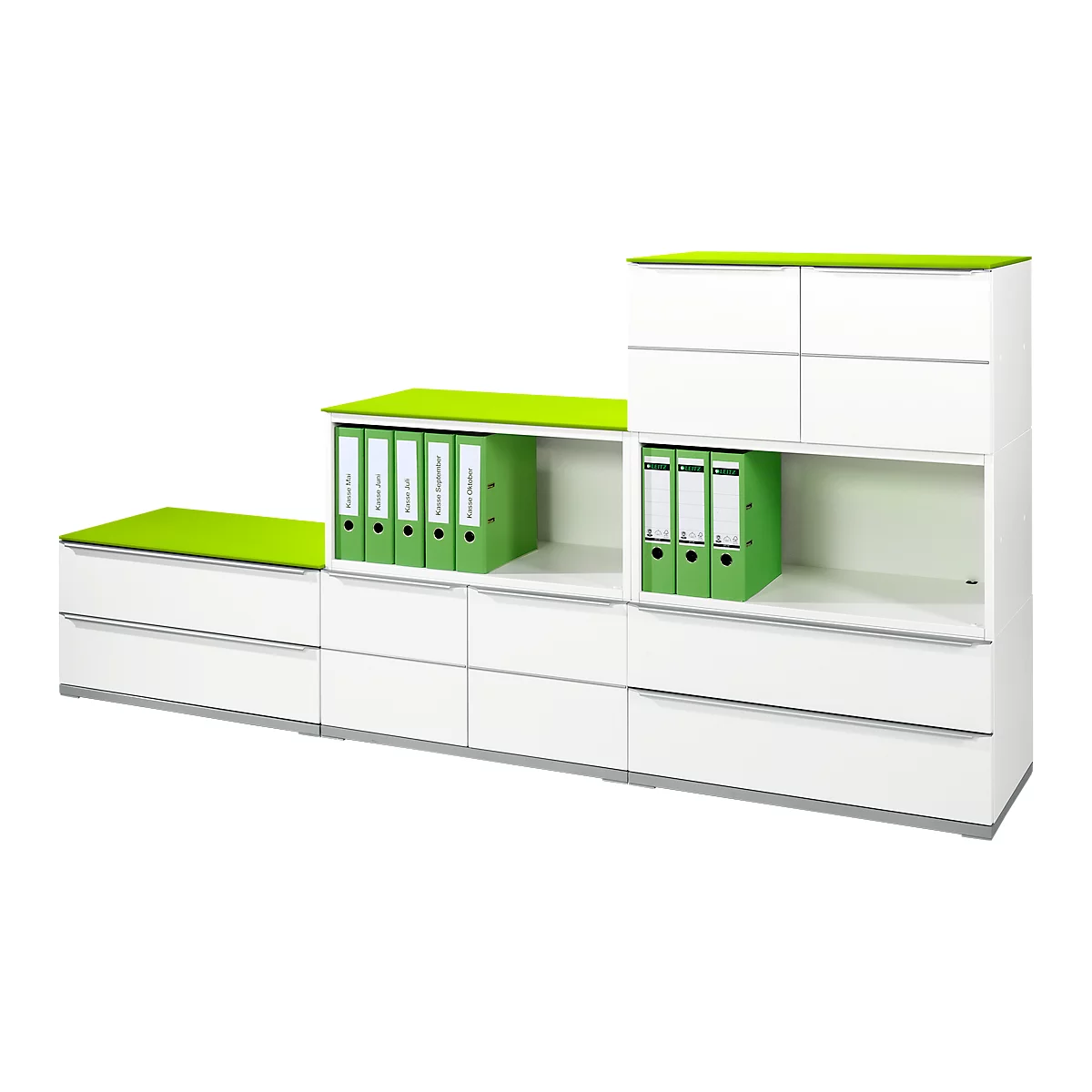 Socle QUANDOS BOX, l. 800 x P 440 x H 35 mm, alu argent