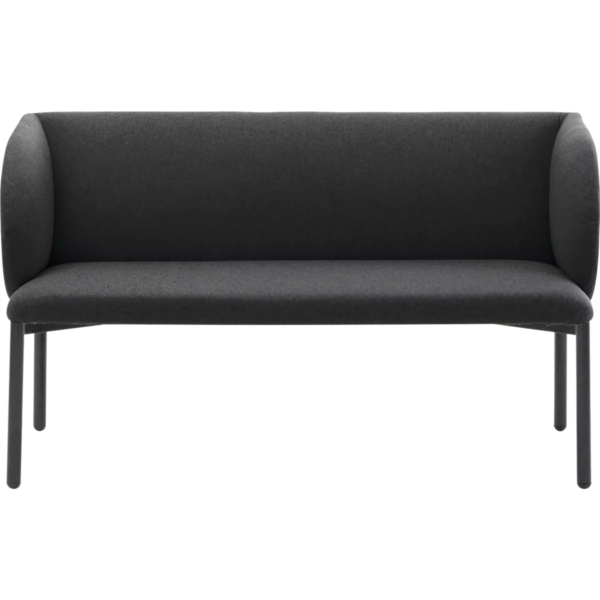 Sofa Leyform LIV, 2-Sitzer, rechteckig, B 1270 x T 620 x H 740 mm, mit Armlehnen & Gleitern, Stoffbezug, anthrazit