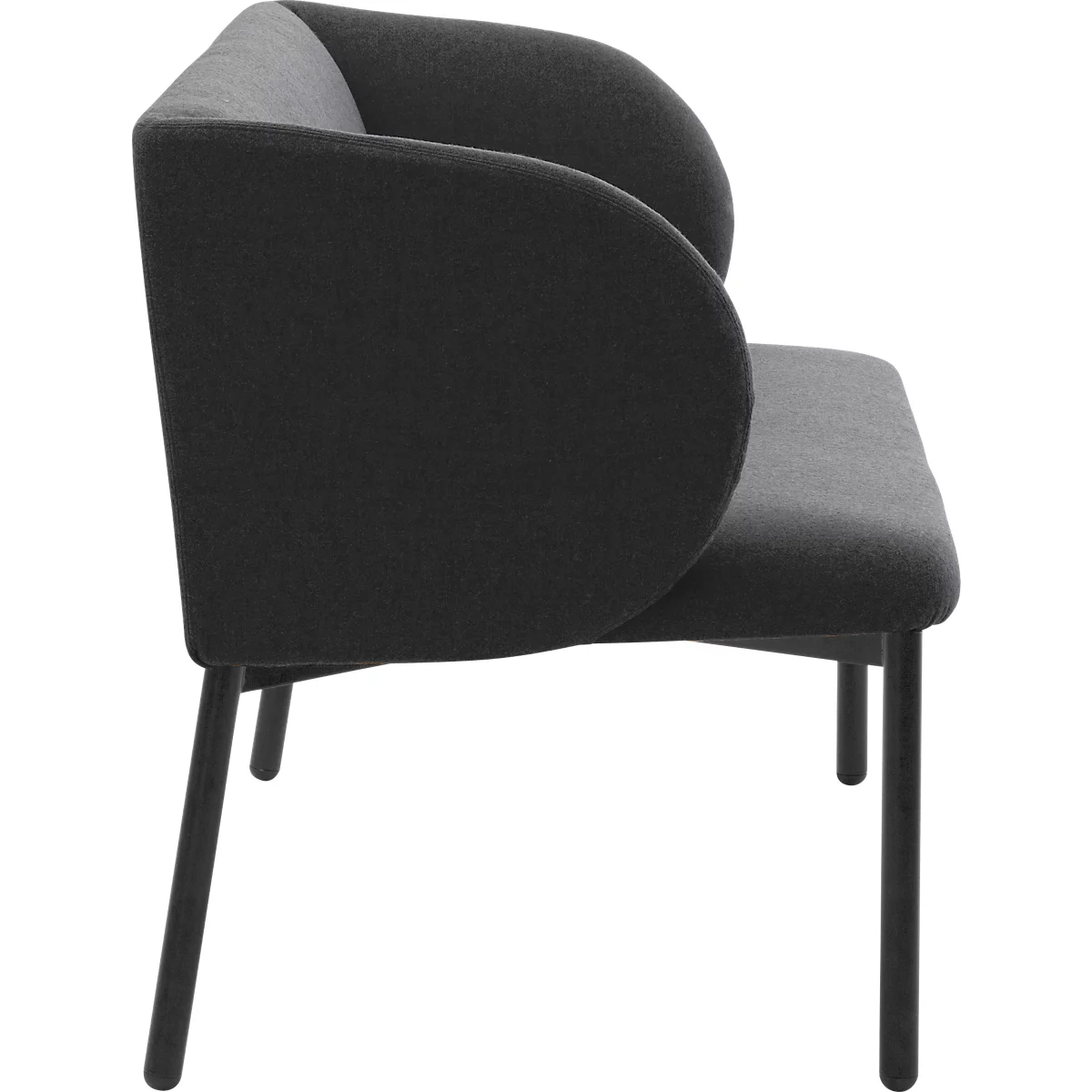 Sofa Leyform LIV, 2-Sitzer, rechteckig, B 1270 x T 620 x H 740 mm, mit Armlehnen & Gleitern, Stoffbezug, anthrazit