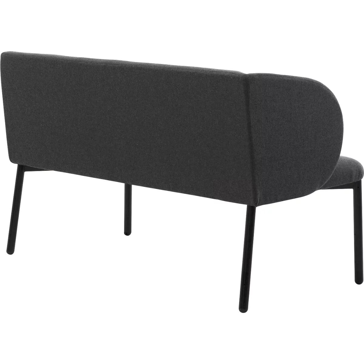 Sofa Leyform LIV, 2-Sitzer, rechteckig, B 1270 x T 620 x H 740 mm, mit Armlehnen & Gleitern, Stoffbezug, anthrazit