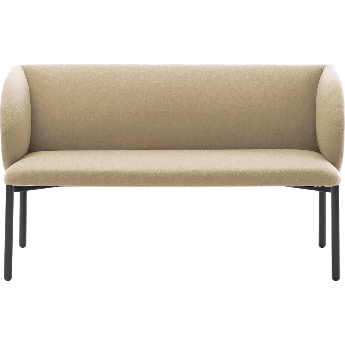 Sofa Leyform LIV, 2-zits, rechthoekig, B 1270 x D 620 x H 740 mm, met armleuningen &amp; glijders, stoffen bekleding, beige