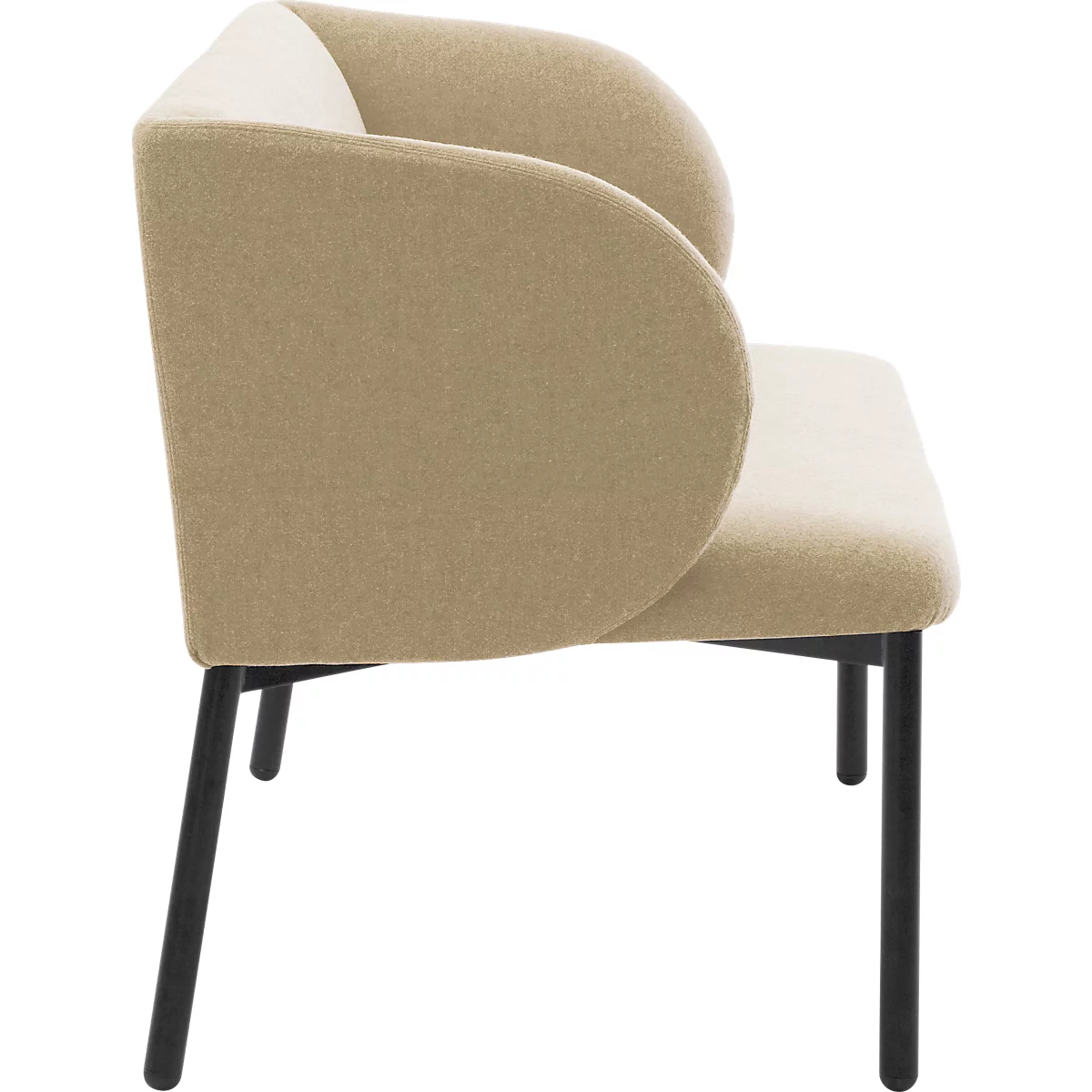 Sofa Leyform LIV, 2-zits, rechthoekig, B 1270 x D 620 x H 740 mm, met armleuningen &amp; glijders, stoffen bekleding, beige