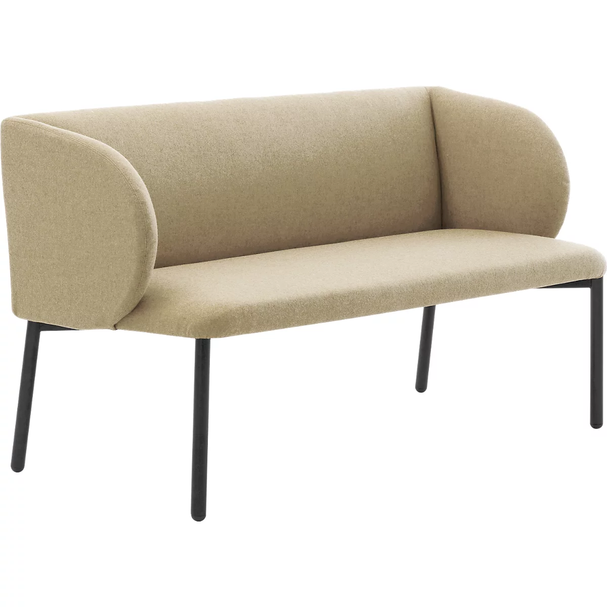 Sofa Leyform LIV, 2-zits, rechthoekig, B 1270 x D 620 x H 740 mm, met armleuningen &amp; glijders, stoffen bekleding, beige