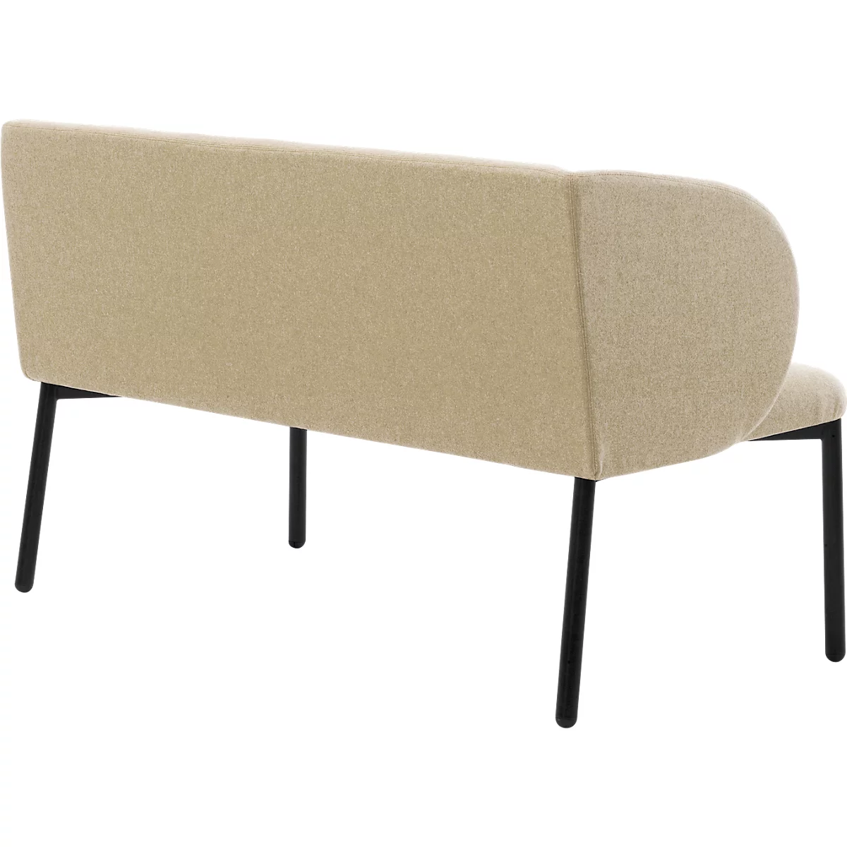 Sofa Leyform LIV, 2-zits, rechthoekig, B 1270 x D 620 x H 740 mm, met armleuningen &amp; glijders, stoffen bekleding, beige