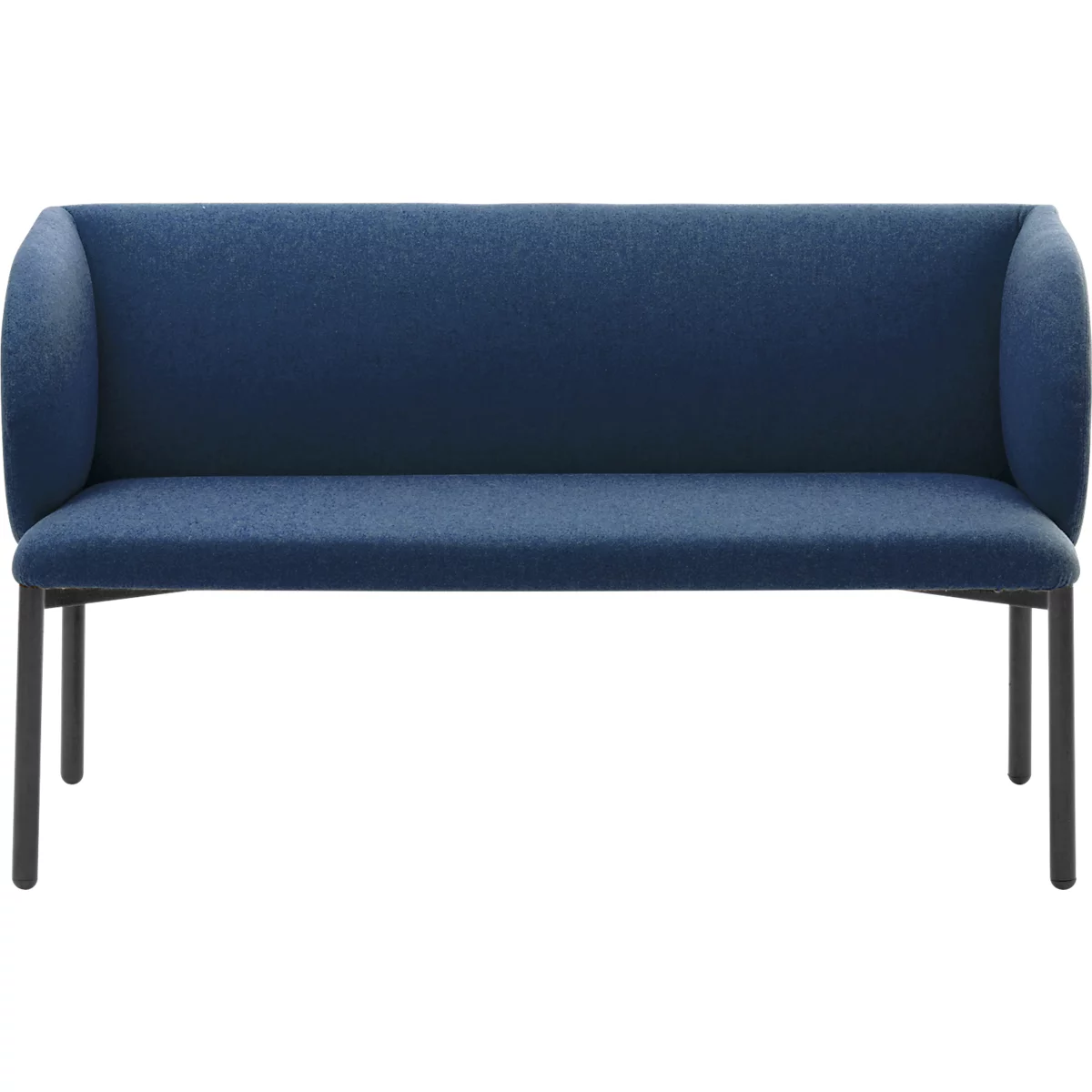 Sofa Leyform LIV, 2-zits, rechthoekig, B 1270 x D 620 x H 740 mm, met armleuningen &amp; glijders, stoffen bekleding, donkerblauw