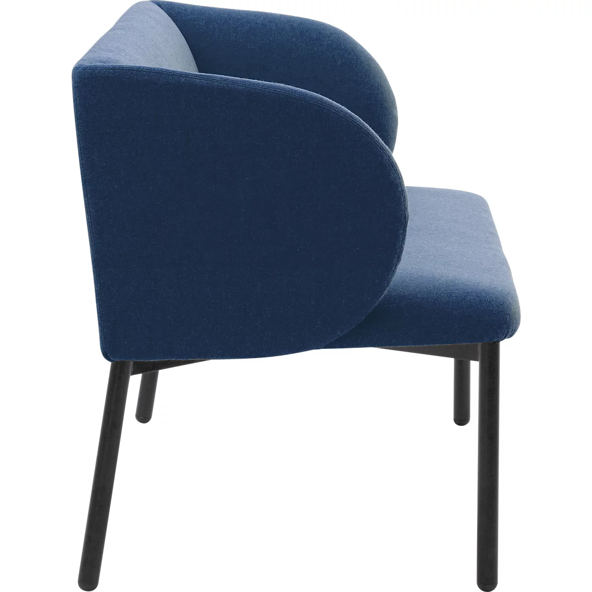 Sofa Leyform LIV, 2-zits, rechthoekig, B 1270 x D 620 x H 740 mm, met armleuningen &amp; glijders, stoffen bekleding, donkerblauw