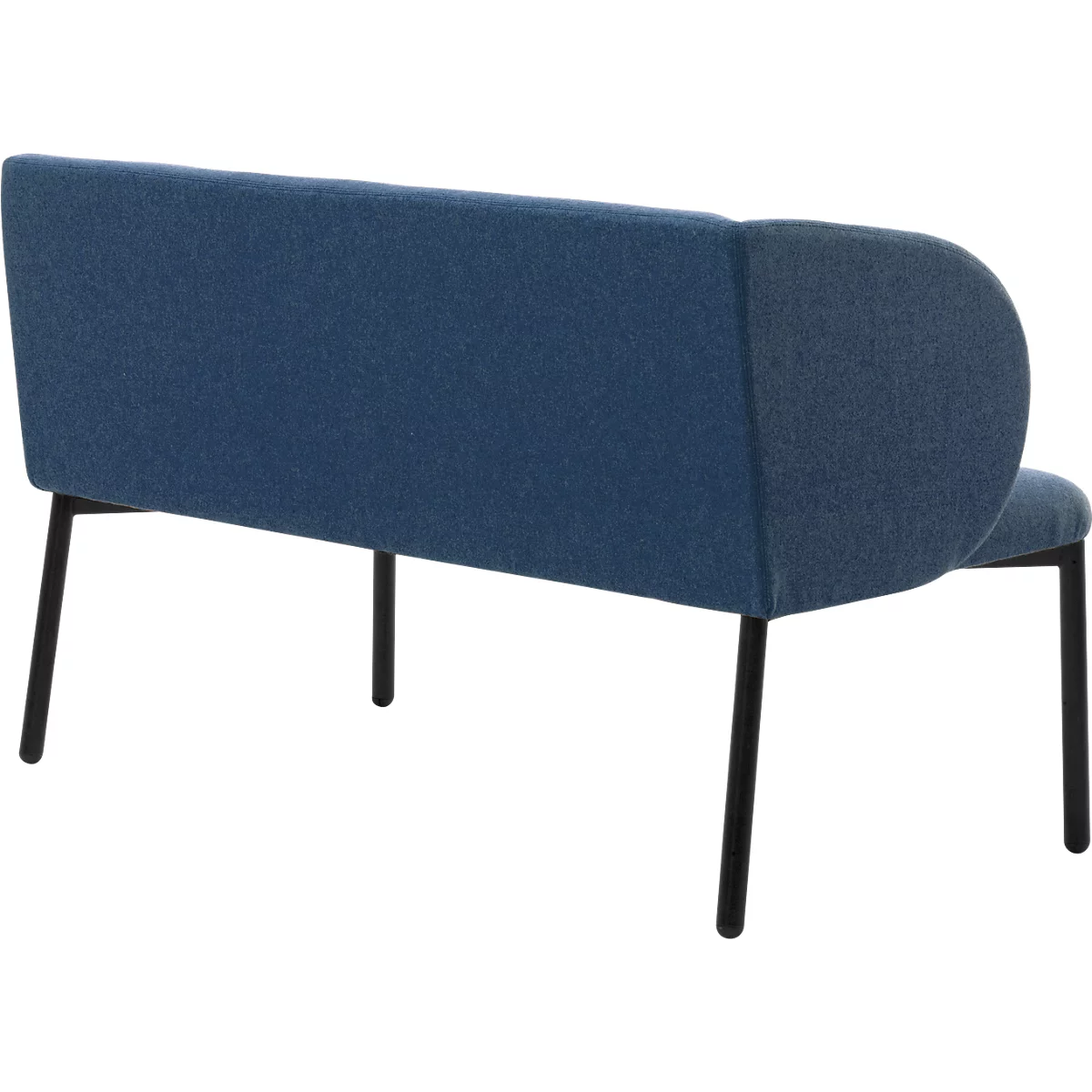 Sofa Leyform LIV, 2-zits, rechthoekig, B 1270 x D 620 x H 740 mm, met armleuningen &amp; glijders, stoffen bekleding, donkerblauw