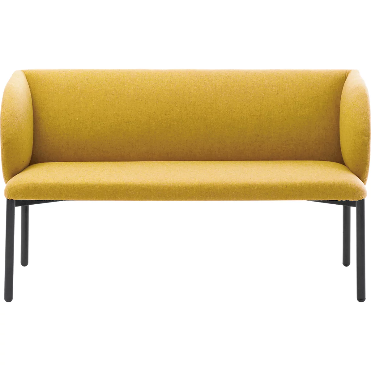 Sofa Leyform LIV, 2-zits, rechthoekig, B 1270 x D 620 x H 740 mm, met armleuningen &amp; glijders, stoffen bekleding, geel