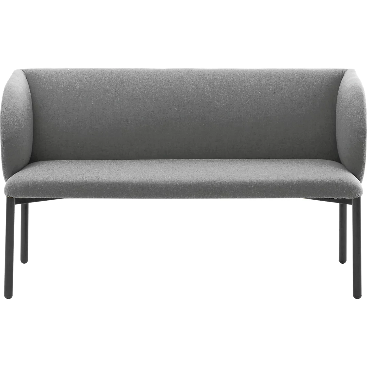 Sofa Leyform LIV, 2-zits, rechthoekig, B 1270 x D 620 x H 740 mm, met armleuningen &amp; glijders, stoffen bekleding, grijs