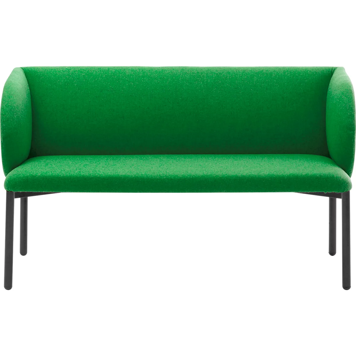 Sofa Leyform LIV, 2-zits, rechthoekig, B 1270 x D 620 x H 740 mm, met armleuningen &amp; glijders, stoffen bekleding, groen