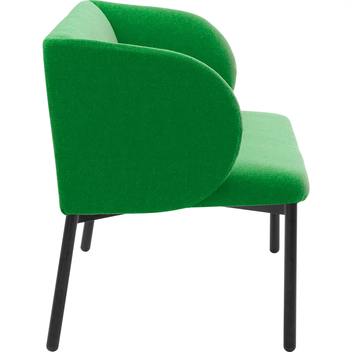 Sofa Leyform LIV, 2-zits, rechthoekig, B 1270 x D 620 x H 740 mm, met armleuningen &amp; glijders, stoffen bekleding, groen