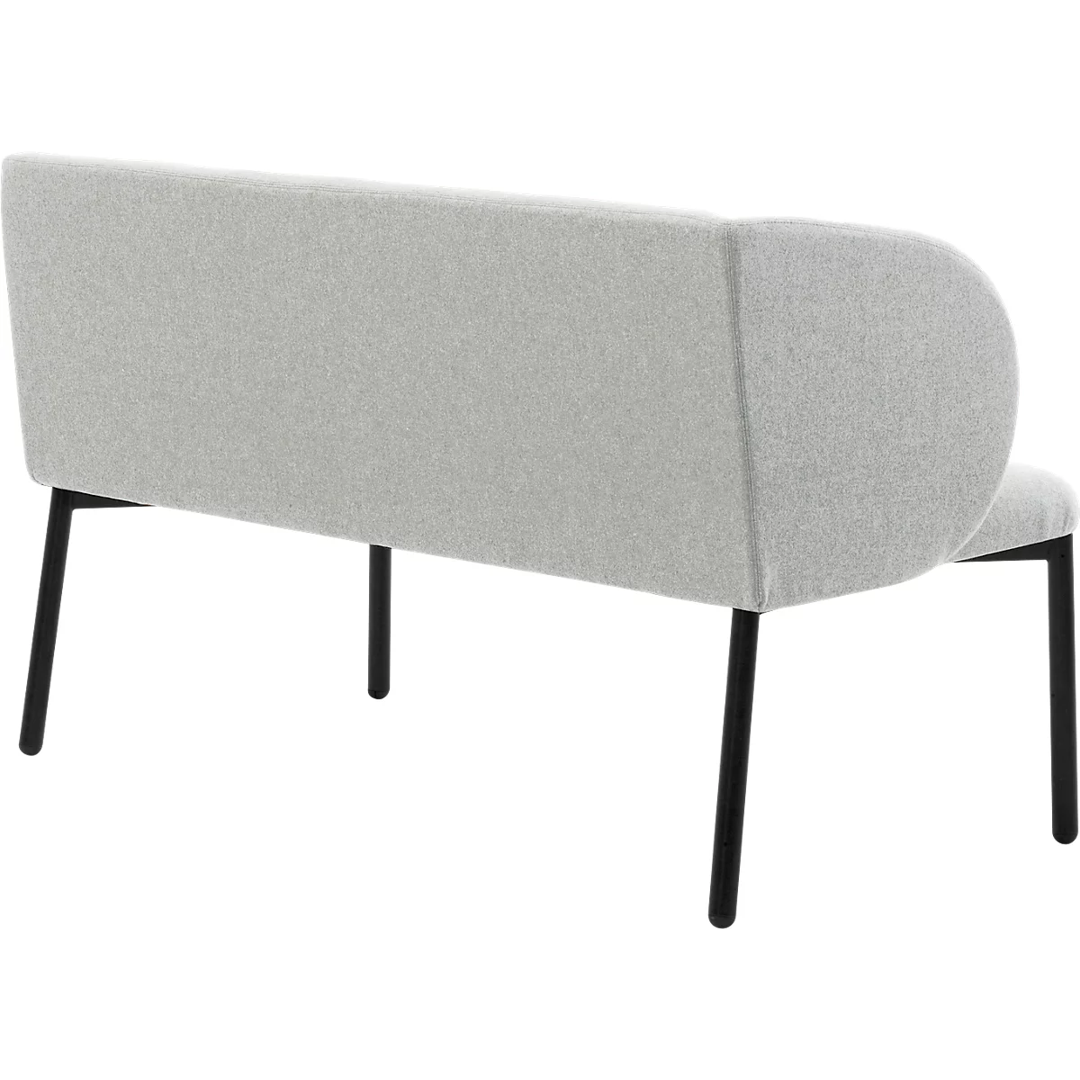 Sofa Leyform LIV, 2-zits, rechthoekig, B 1270 x D 620 x H 740 mm, met armleuningen &amp; glijders, stoffen bekleding, lichtgrijs