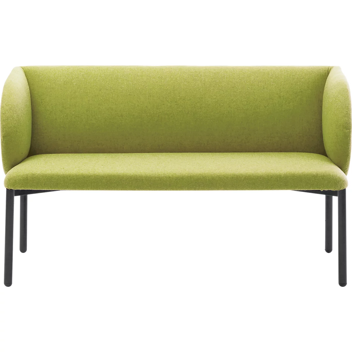 Sofa Leyform LIV, 2-zits, rechthoekig, B 1270 x D 620 x H 740 mm, met armleuningen &amp; glijders, stoffen bekleding, lichtgroen