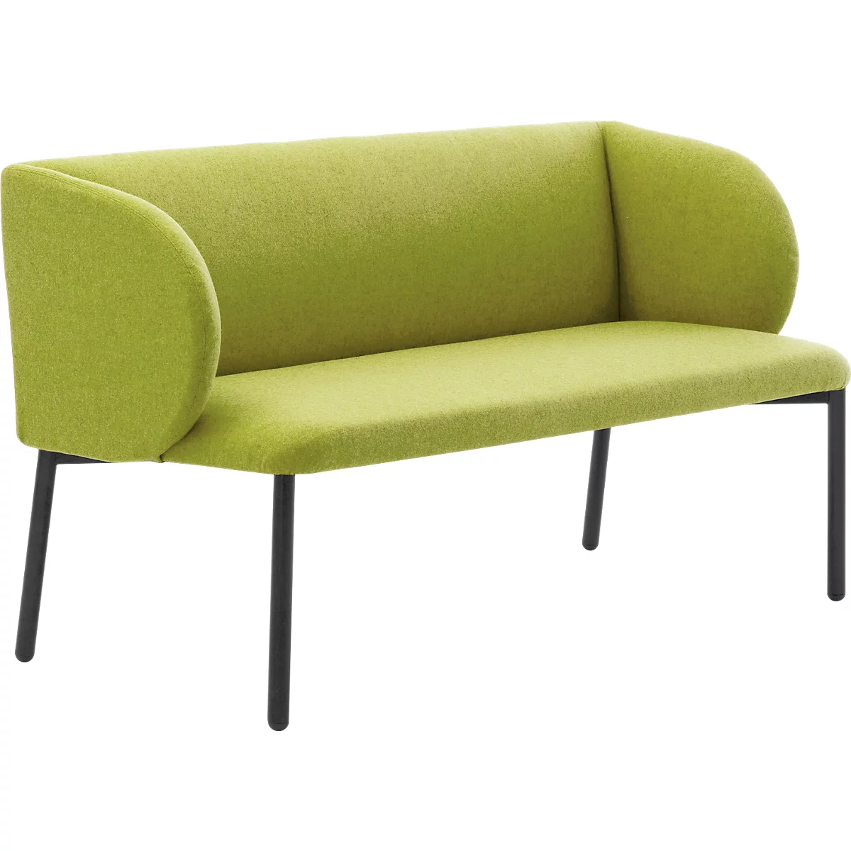 Sofa Leyform LIV, 2-zits, rechthoekig, B 1270 x D 620 x H 740 mm, met armleuningen &amp; glijders, stoffen bekleding, lichtgroen