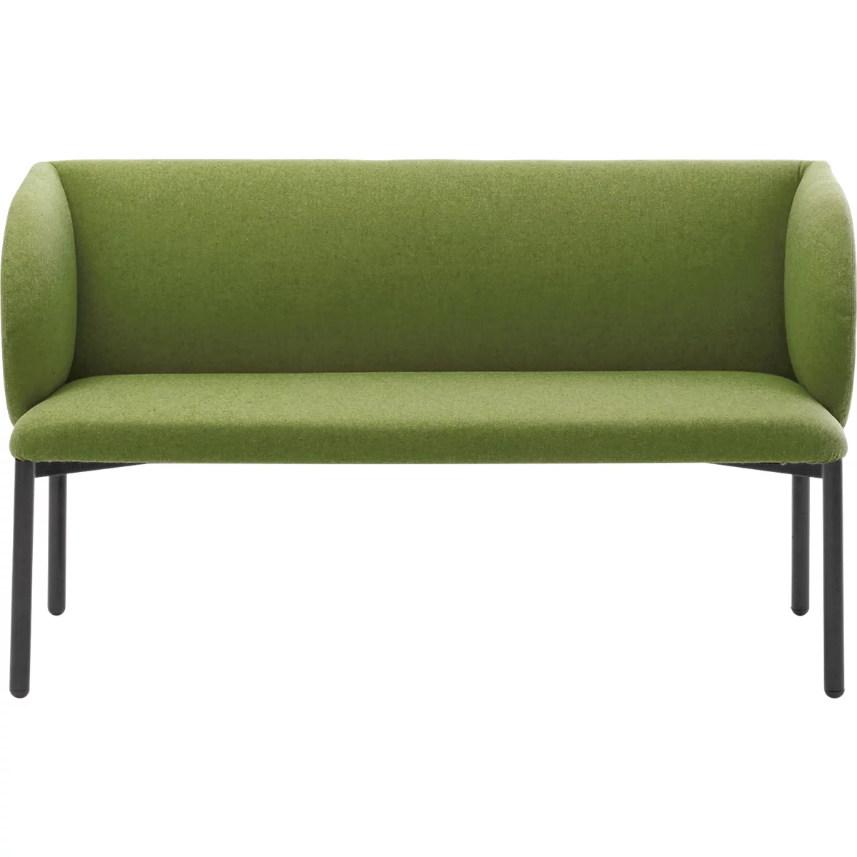 Sofa Leyform LIV, 2-zits, rechthoekig, B 1270 x D 620 x H 740 mm, met armleuningen &amp; glijders, stoffen bekleding, mosgroen