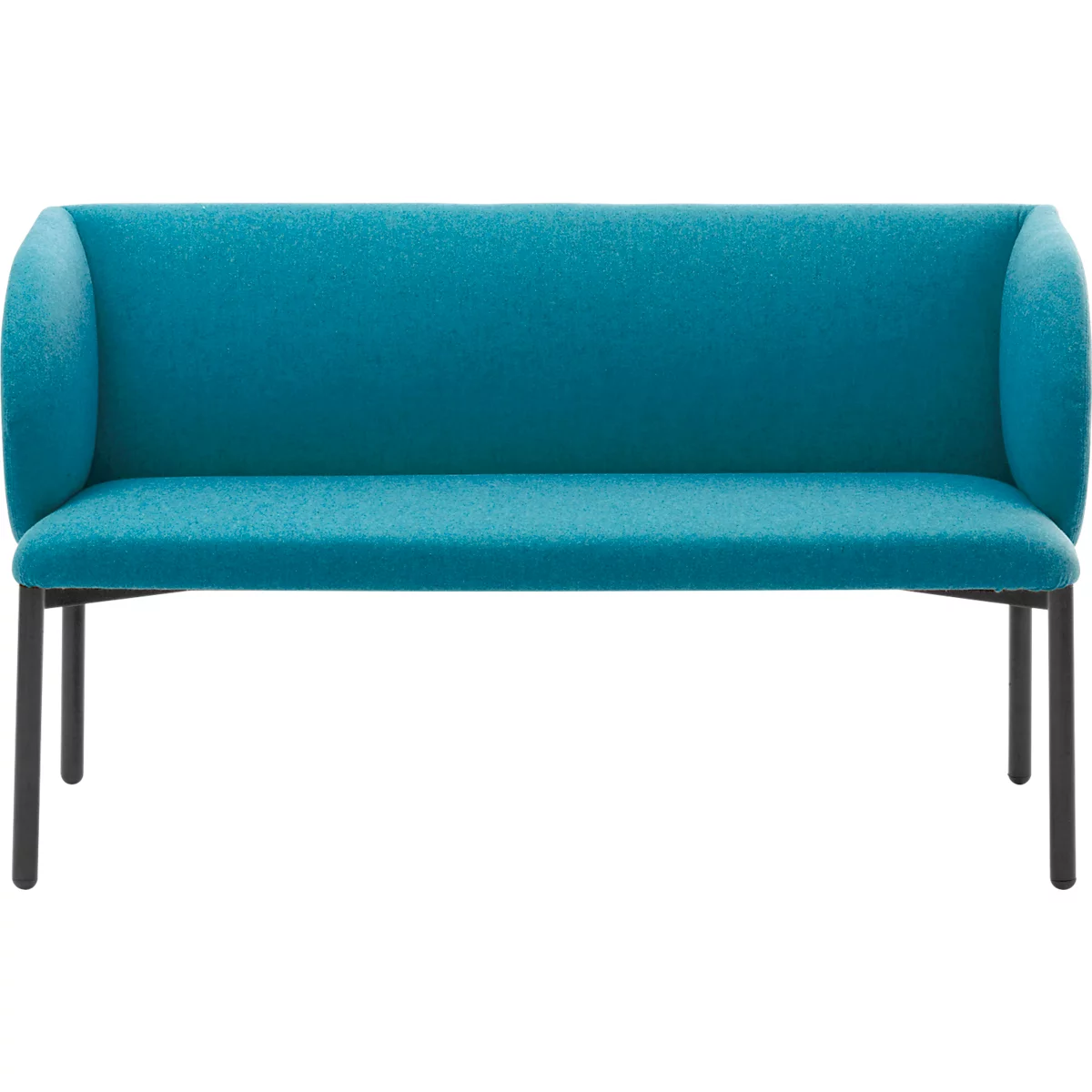 Sofa Leyform LIV, 2-zits, rechthoekig, B 1270 x D 620 x H 740 mm, met armleuningen &amp; glijders, stoffen bekleding, petrol
