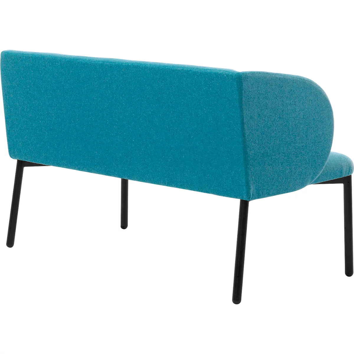 Sofa Leyform LIV, 2-zits, rechthoekig, B 1270 x D 620 x H 740 mm, met armleuningen &amp; glijders, stoffen bekleding, petrol