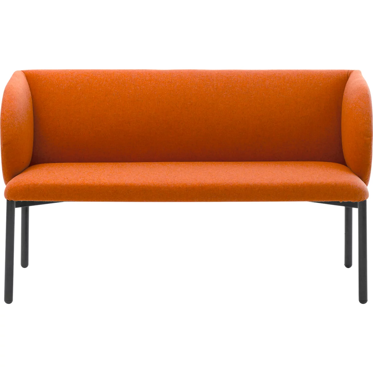 Sofa Leyform LIV, 2-zits, rechthoekig, B 1270 x D 620 x H 740 mm, met armleuningen &amp; glijders, stoffen bekleding, terracotta