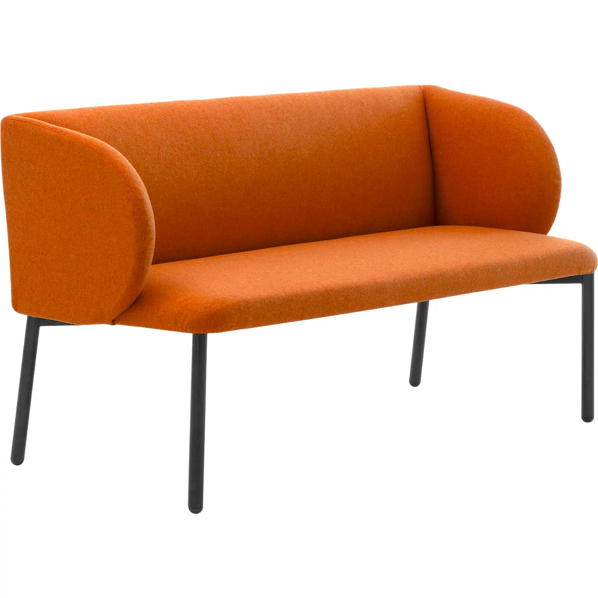 Sofa Leyform LIV, 2-zits, rechthoekig, B 1270 x D 620 x H 740 mm, met armleuningen &amp; glijders, stoffen bekleding, terracotta