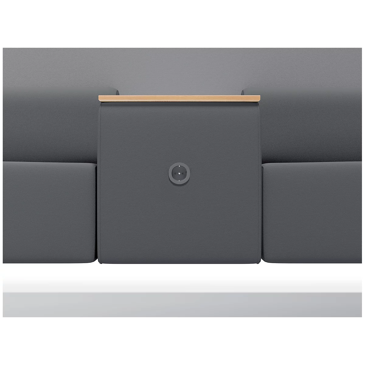 Soft-Seating-System BE SOFT, 2 Sitze, mit Tisch, m. Akustik-Panel, inkl. Steckersystem, schwarz-grau