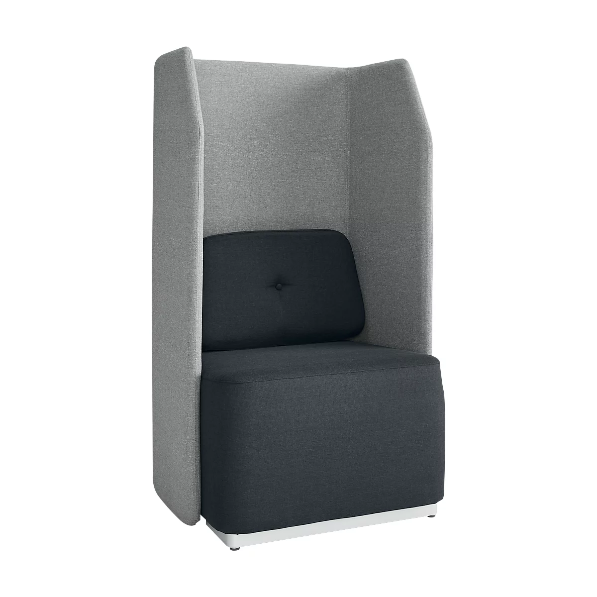 Soft-Seating-System BE SOFT, Sessel, ohne Tisch, m. Akustik-Panel, schwarz-grau