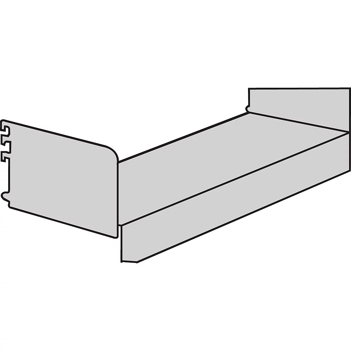 Sokkelbodem, met zijsteunen, voor Variabo draagarmstelling, B 1000 x D 350 mm