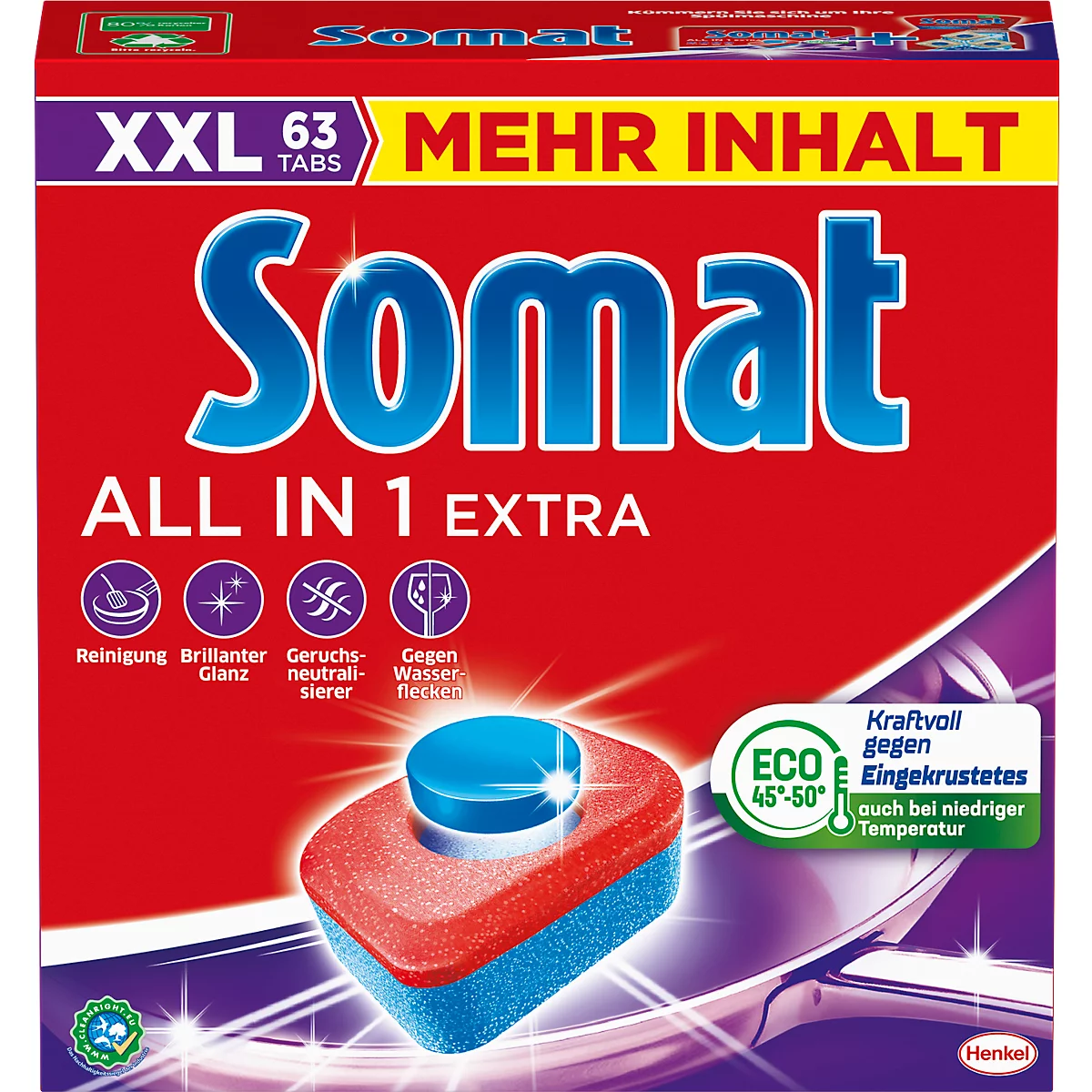Somat Spülmaschinentabs All in 1 Extra, in der XXL-Packung, 63 Stück