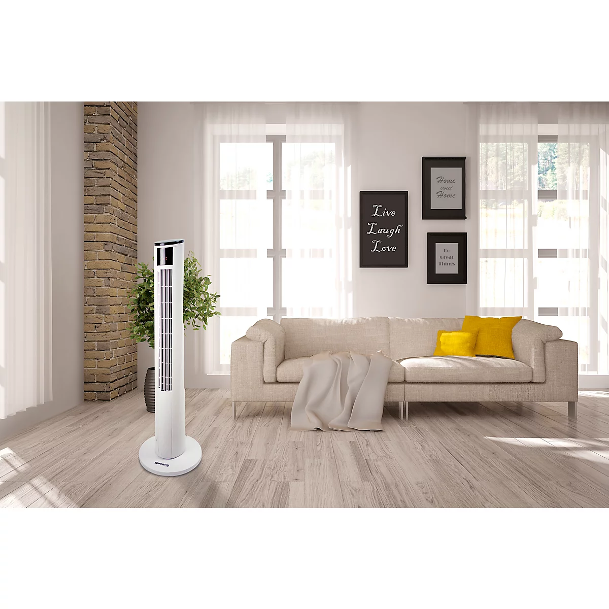 Sonnenkönig Lufterfrischer Air Fresh 9, 4 Ventilationsstufen, Kontrollfeld mit Touch-Funktion, horizontale Oszillation, Fernbedienung, schwarz/weiss