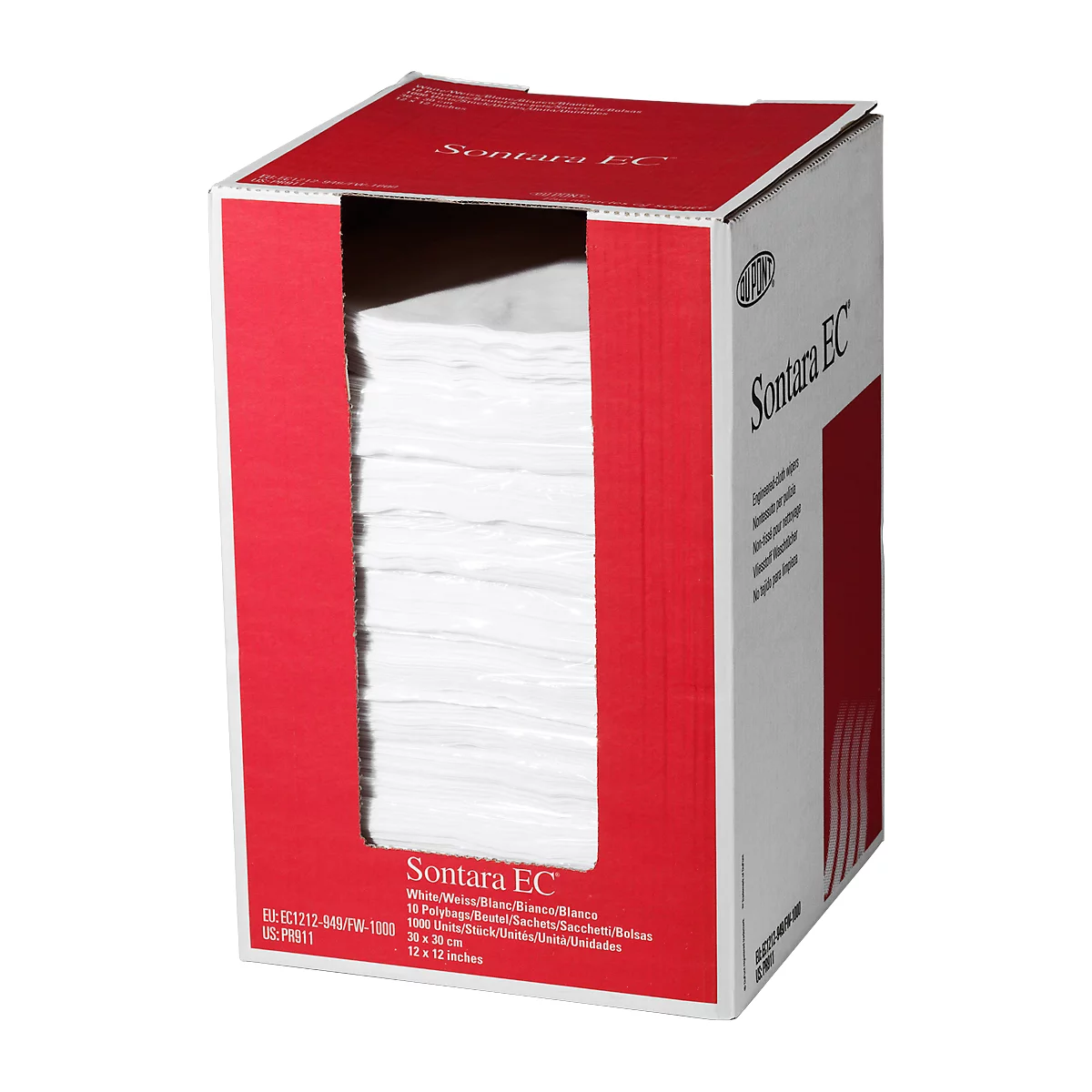 Sontara® EC crêpe poetsdoeken, wit, 1000 doeken/doos