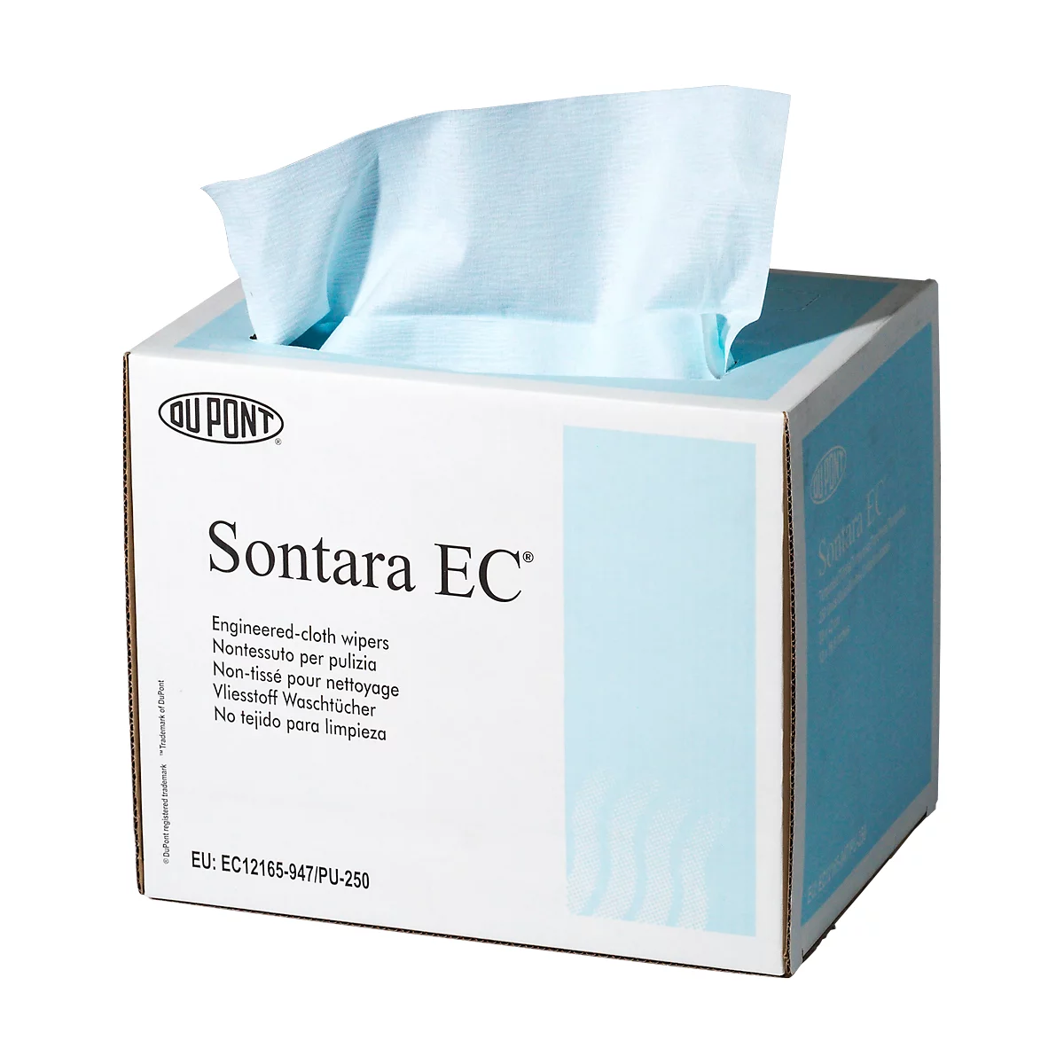 Sontara® EC Krepp Wischtücher, türkis, 250 Tücher/Zupfbox