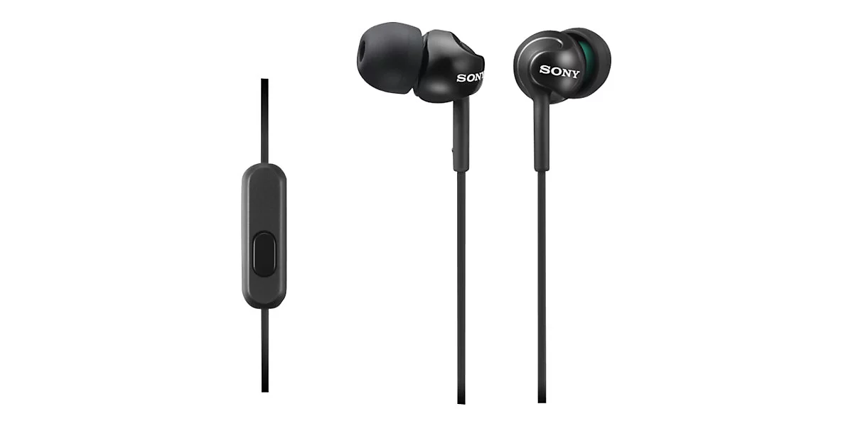 Sony MDR-EX110AP - Ohrhörer mit Mikrofon - im Ohr - kabelgebunden - 3,5 mm Stecker - Schwarz
