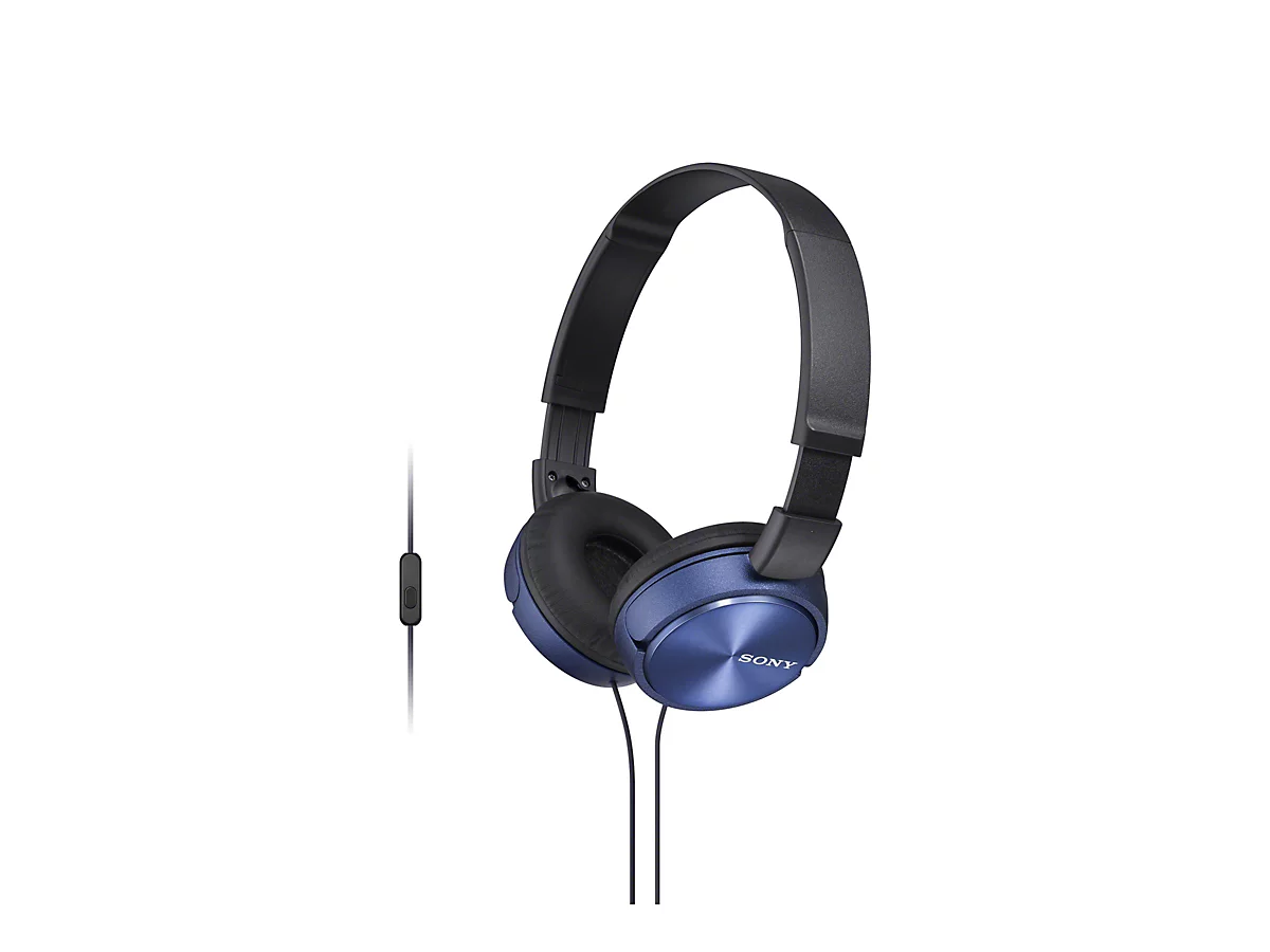 Sony MDR-ZX310APL - Kopfhörer mit Mikrofon - ohrumschließend - kabelgebunden - 3,5 mm Stecker - Blau