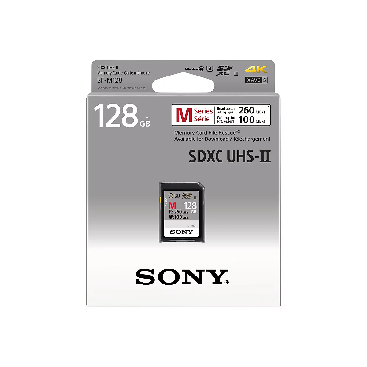 Sony SF-M Series SF-M128 - Flash-Speicherkarte - 128 GB - UHS Class 3 / Class10 - SDXC UHS-II