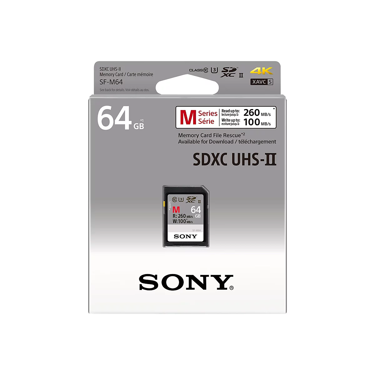 Sony SF-M Series SF-M64 - Flash-Speicherkarte - 64 GB - UHS Class 3 / Class10 - SDXC UHS-II