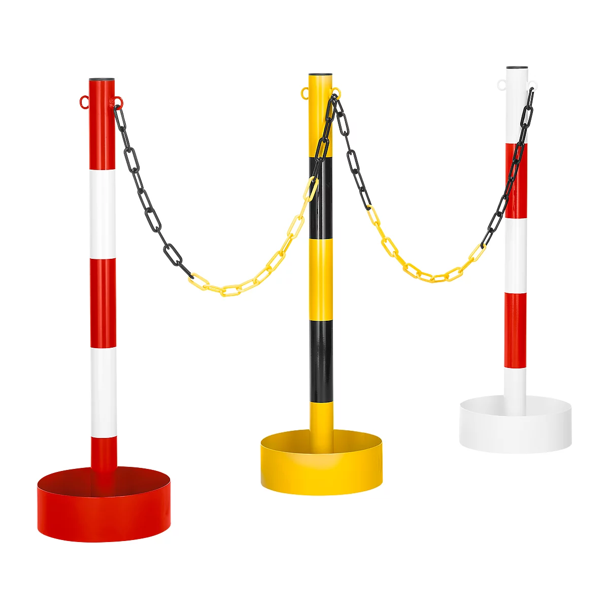 Soporte de cadena de acero tubular, para uso en interiores, con lámina de PVC en varios colores