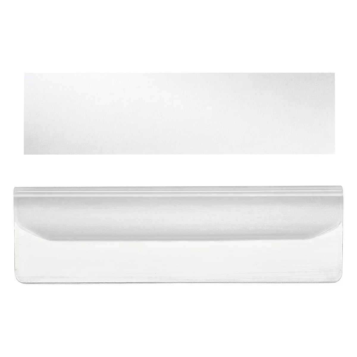 Dos tiras rectangulares transparentes, una arriba y otra abajo.