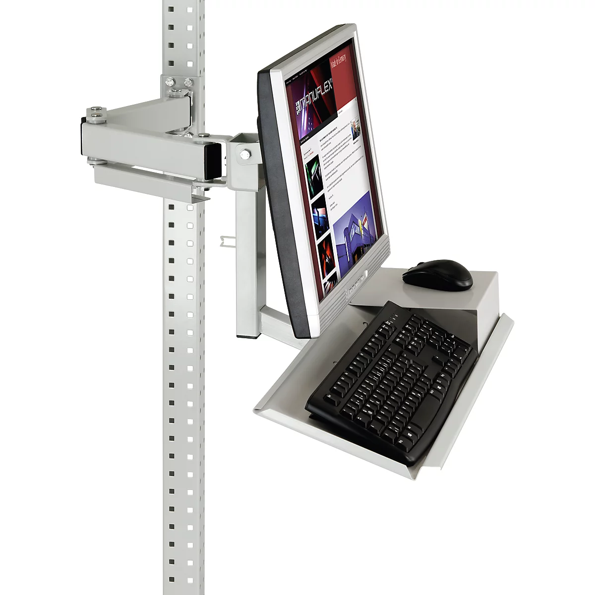 Soporte para monitor Packpool, superficie para teclado y ratón, monitores de 15–24", VESA 100 mm