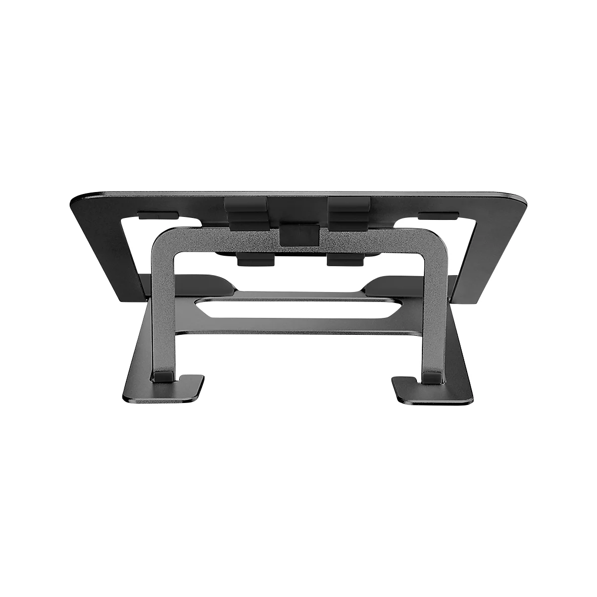 Soporte para portátiles NewStar NSLS085BLACK, para portátiles de 10-17″ y hasta 5 kg, ajuste de altura manual en 6 pasos, plegable, negro.