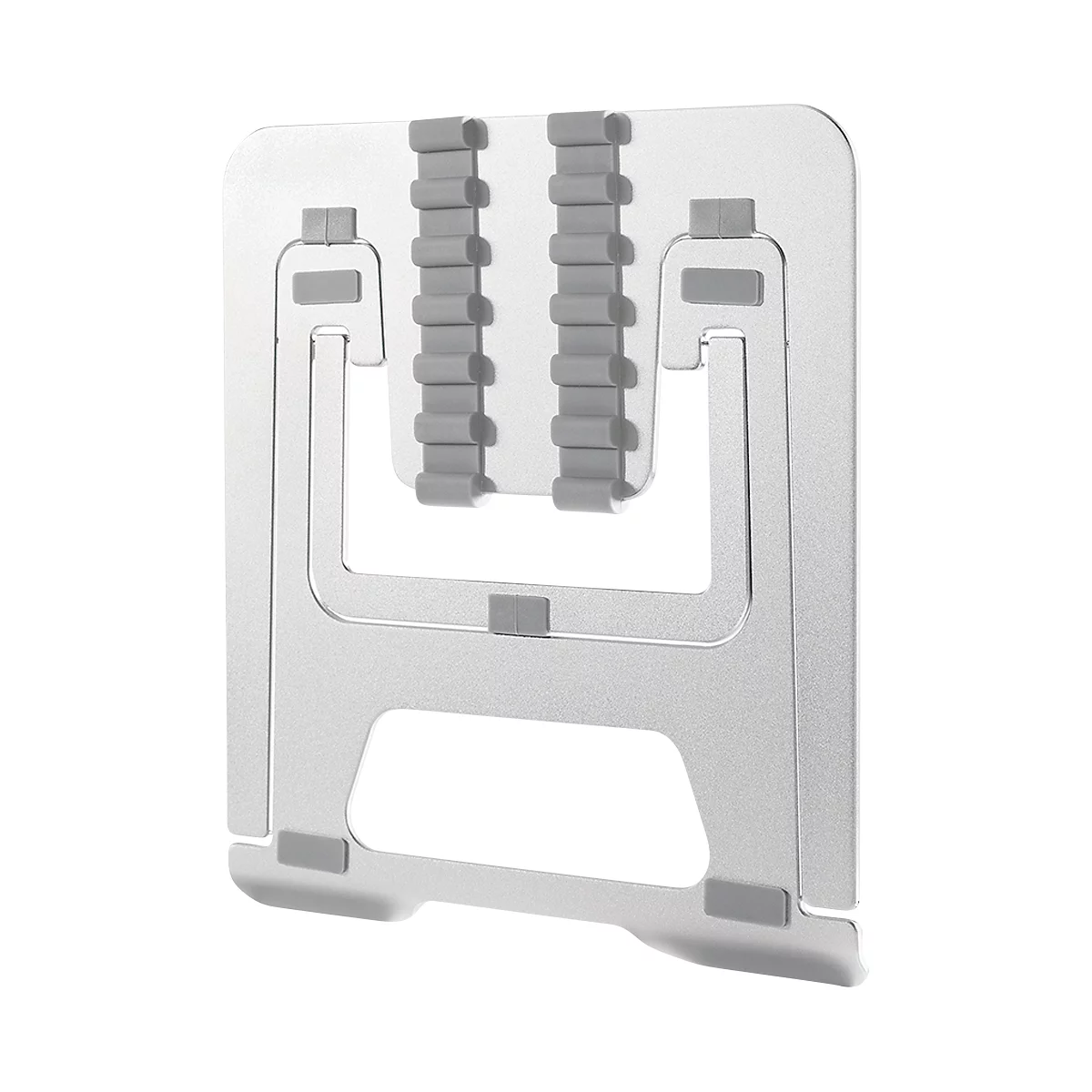 Soporte para portátiles NewStar NSLS085SILVER, para portátiles de 10-17″ y hasta 5 kg, ajuste de altura manual en 6 pasos, plegable, plata.