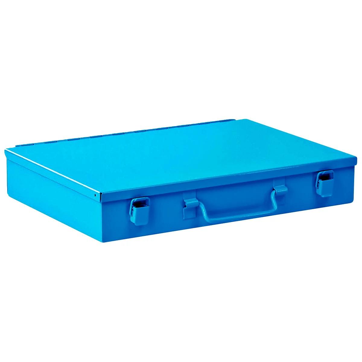 Sortimentskoffer ADB, leer, ohne Einteilung, abschließbar, mit Griff, B 335 x T 230 x H 50 mm, Stahl & ABS-Kunststoff, himmelblau RAL 5012