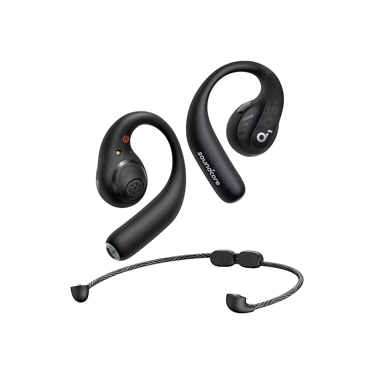 Soundcore AeroFit Pro - True Wireless-Kopfhörer mit Mikrofon - offenes Ohr - über dem Ohr angebracht - Bluetooth - Dynamic Black