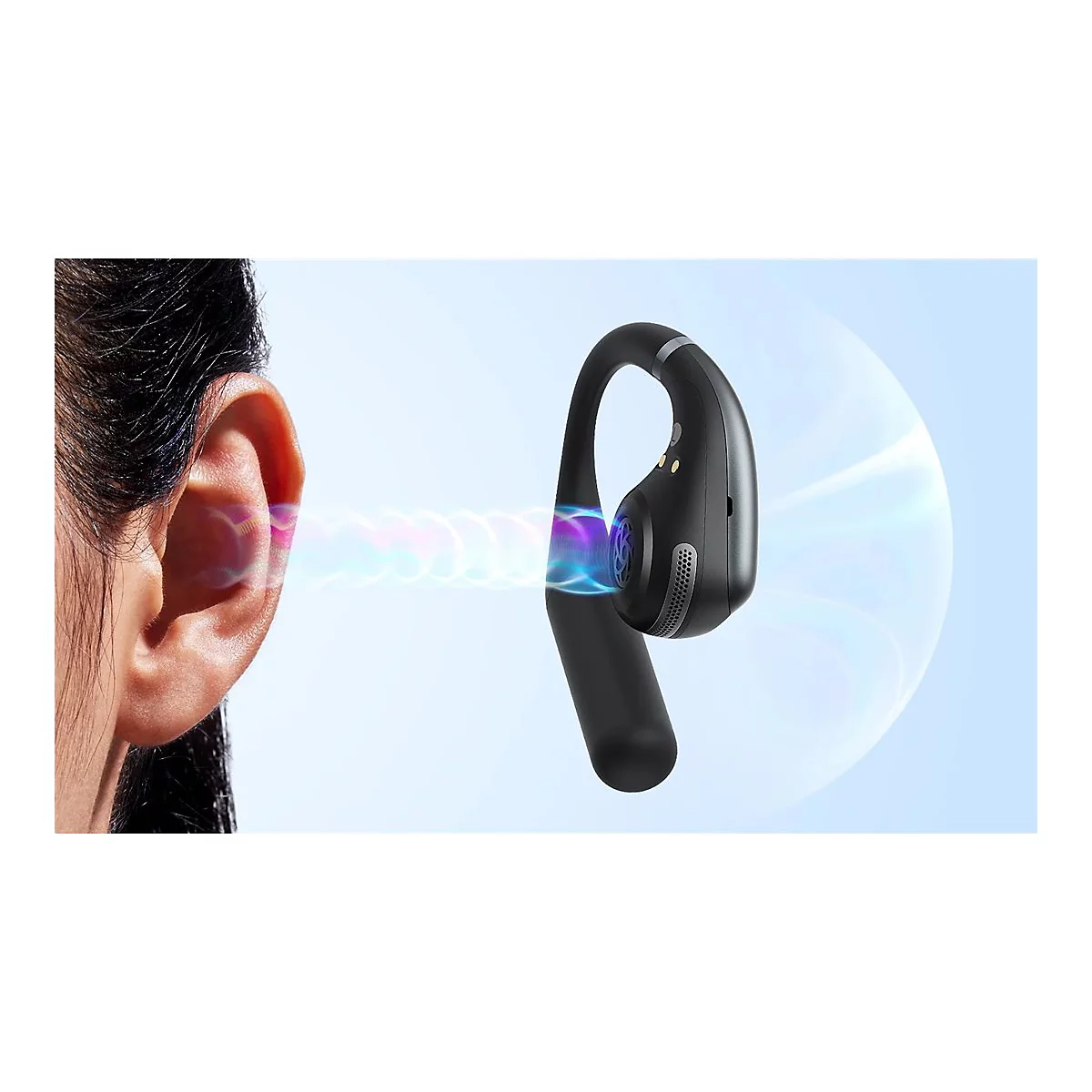 Soundcore AeroFit - True Wireless-Kopfhörer mit Mikrofon - offenes Ohr - über dem Ohr angebracht - Bluetooth - Schwarz