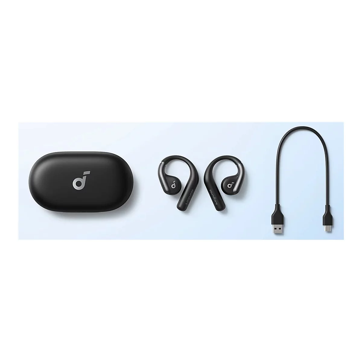 Soundcore AeroFit - True Wireless-Kopfhörer mit Mikrofon - offenes Ohr - über dem Ohr angebracht - Bluetooth - Schwarz