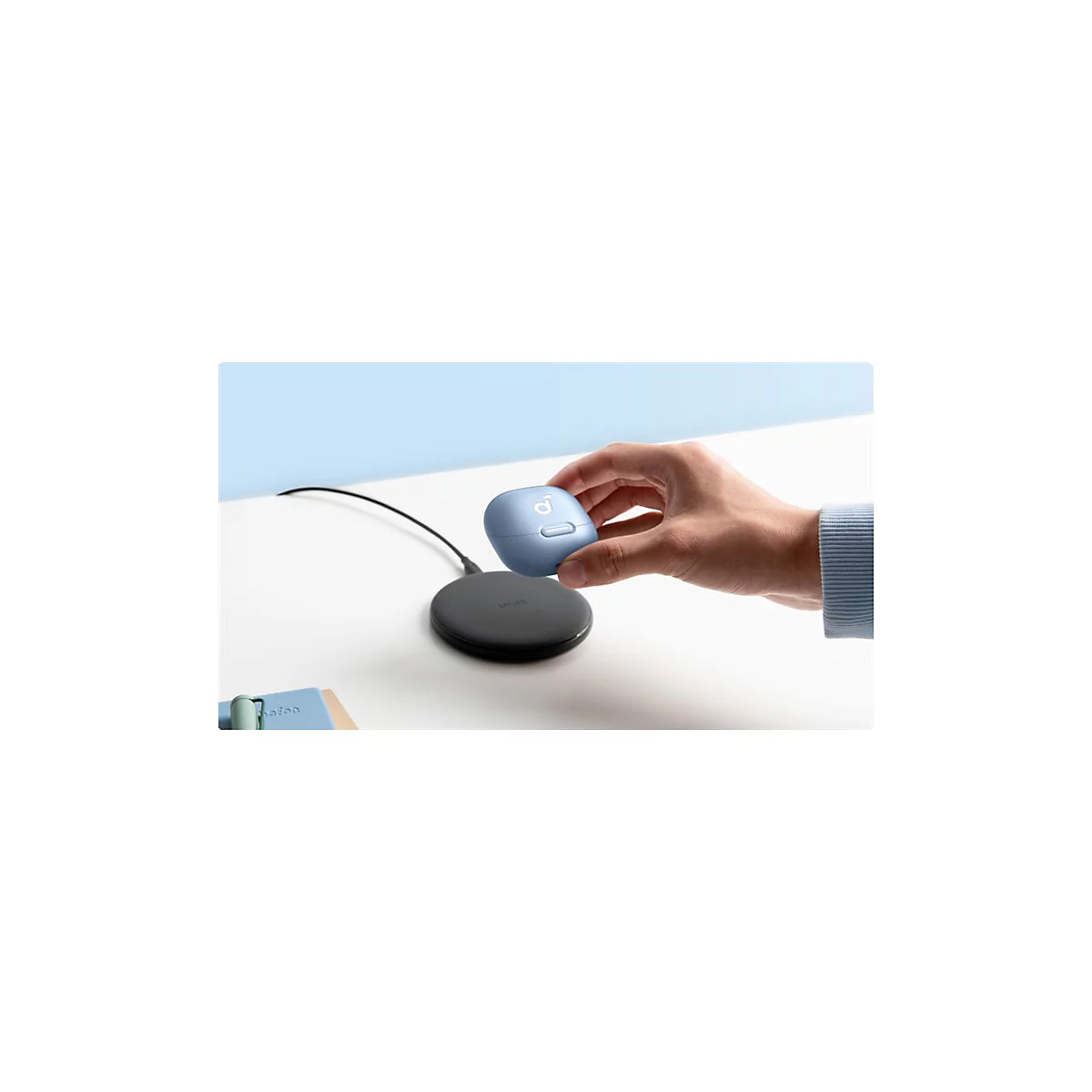 Soundcore Liberty 4 NC - True Wireless-Kopfhörer mit Mikrofon - im Ohr - Bluetooth - aktive Rauschunterdrückung - Hellblau